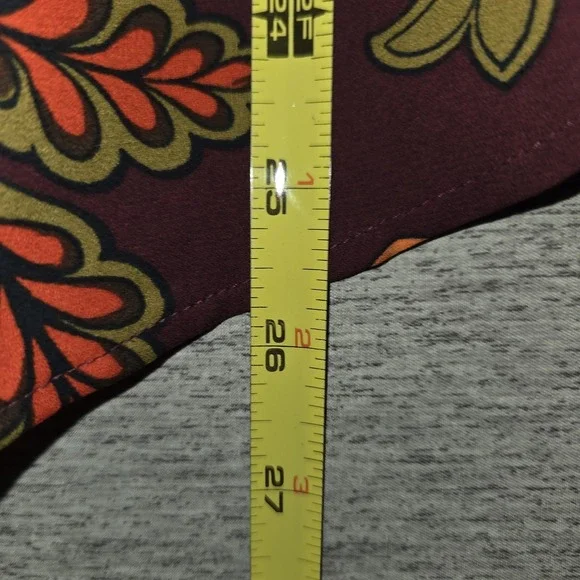 LOFT Floral Print Ruffle Blouse Womens Small Top Long Sleeve Round Neck Boho - Picture 7 of 10